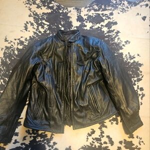 Black Leather Jacket Harley Davidson Motorcycle riding jacket